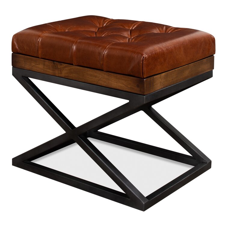 Leather deals vanity stool